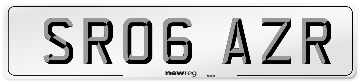 SR06 AZR Number Plate from New Reg